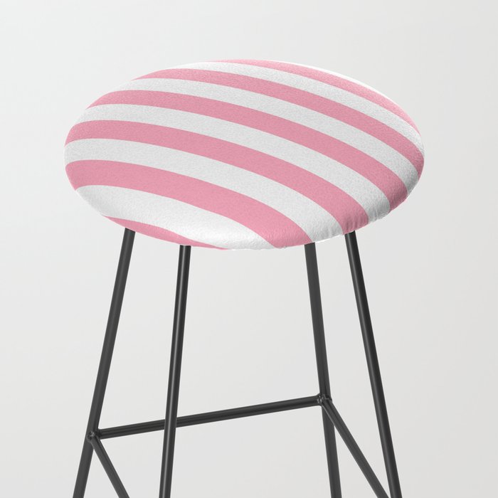 Palm Beach Pink Vertical Tent Stripes Florida Colors of the Sunshine State Stool Gallery Image 2
