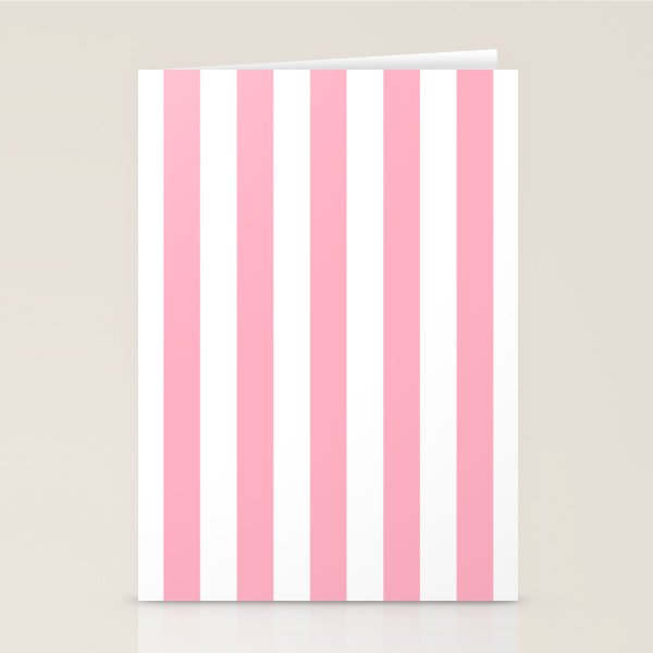 Palm Beach Pink Vertical Tent Stripes Florida Colors of the Sunshine State Stationery Card Gallery Image 1