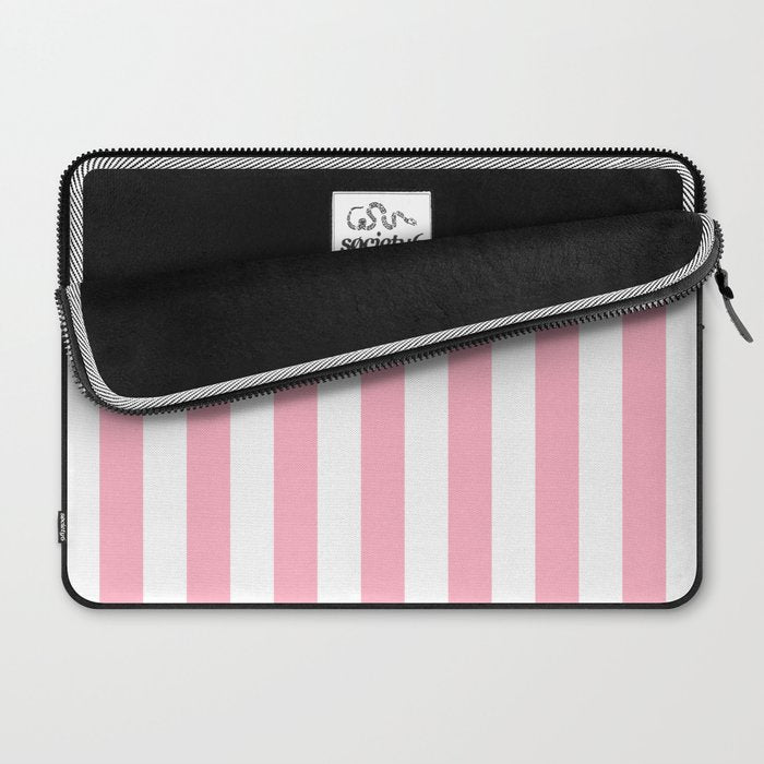 Palm Beach Pink Vertical Tent Stripes Florida Colors of the Sunshine State Laptop Sleeve Gallery Image 2