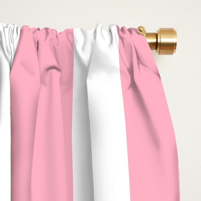 Palm Beach Pink Vertical Tent Stripes Florida Colors of the Sunshine State Window Curtain Gallery Image 2