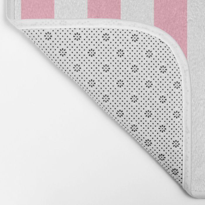 Palm Beach Pink Vertical Tent Stripes Florida Colors of the Sunshine State Bath Mat Gallery Image 2