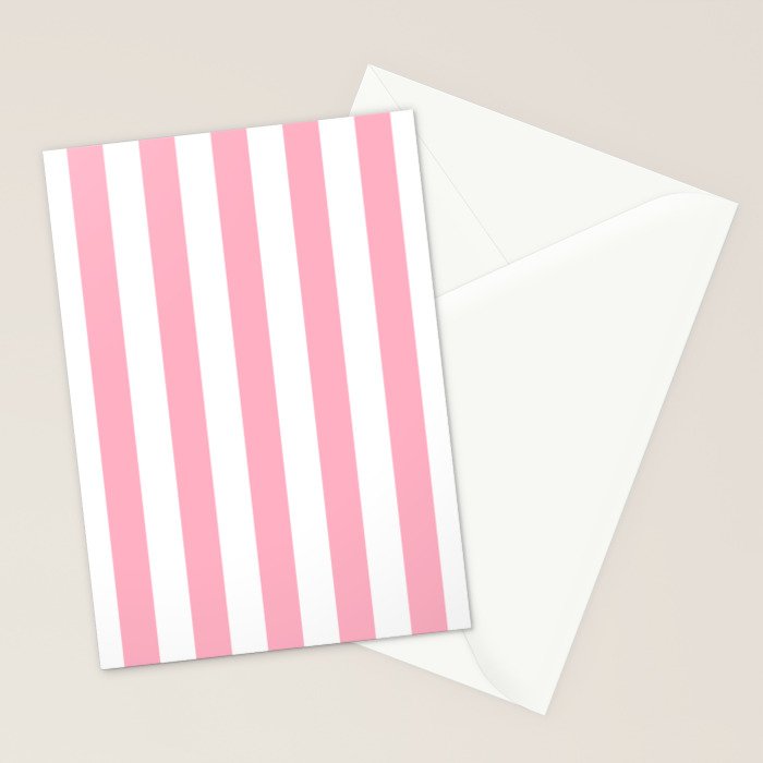 Palm Beach Pink Vertical Tent Stripes Florida Colors of the Sunshine State Stationery Card Gallery Image 2
