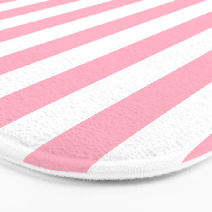 Palm Beach Pink Vertical Tent Stripes Florida Colors of the Sunshine State Bath Mat Gallery Image 3