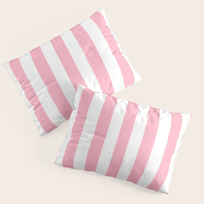 Palm Beach Pink Vertical Tent Stripes Florida Colors of the Sunshine State Pillow Sham Gallery Image 1