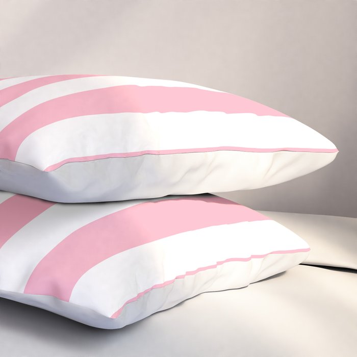 Palm Beach Pink Vertical Tent Stripes Florida Colors of the Sunshine State Pillow Sham Gallery Image 3