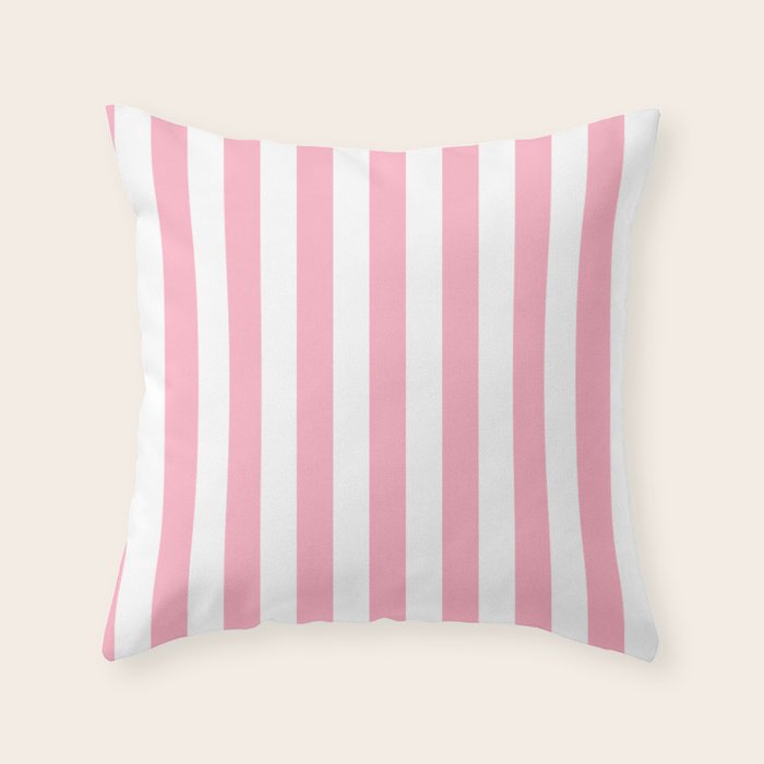 Palm Beach Pink Vertical Tent Stripes Florida Colors of the Sunshine State Throw Pillow Gallery Image 6