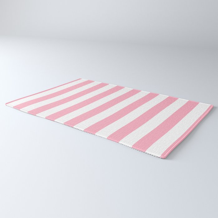 Palm Beach Pink Vertical Tent Stripes Florida Colors of the Sunshine State Rug Gallery Image 3