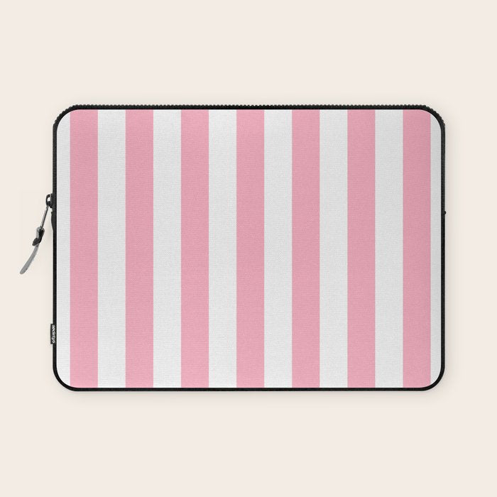 Palm Beach Pink Vertical Tent Stripes Florida Colors of the Sunshine State Laptop Sleeve Gallery Image 1