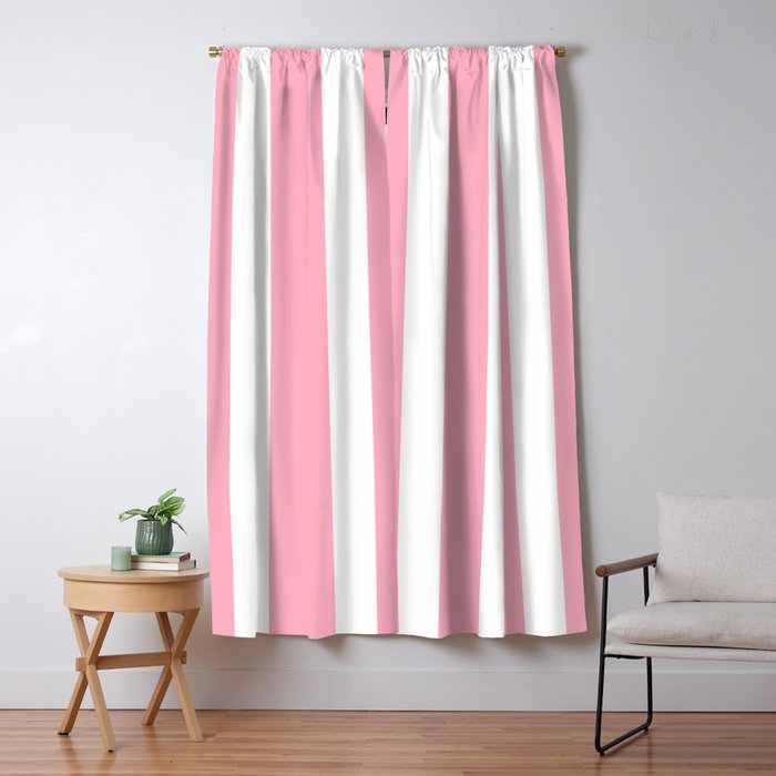 Palm Beach Pink Vertical Tent Stripes Florida Colors of the Sunshine State Window Curtain Gallery Image 5