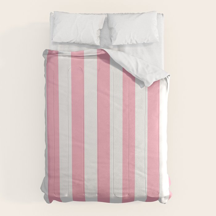 Palm Beach Pink Vertical Tent Stripes Florida Colors of the Sunshine State Comforter Gallery Image 6