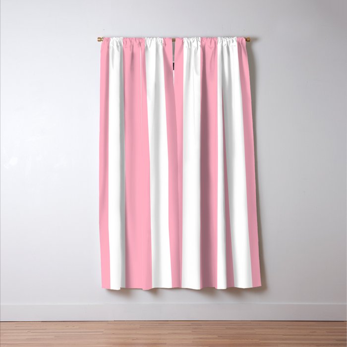 Palm Beach Pink Vertical Tent Stripes Florida Colors of the Sunshine State Window Curtain Gallery Image 3