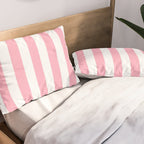 Palm Beach Pink Vertical Tent Stripes Florida Colors of the Sunshine State Pillow Sham Gallery Image 2