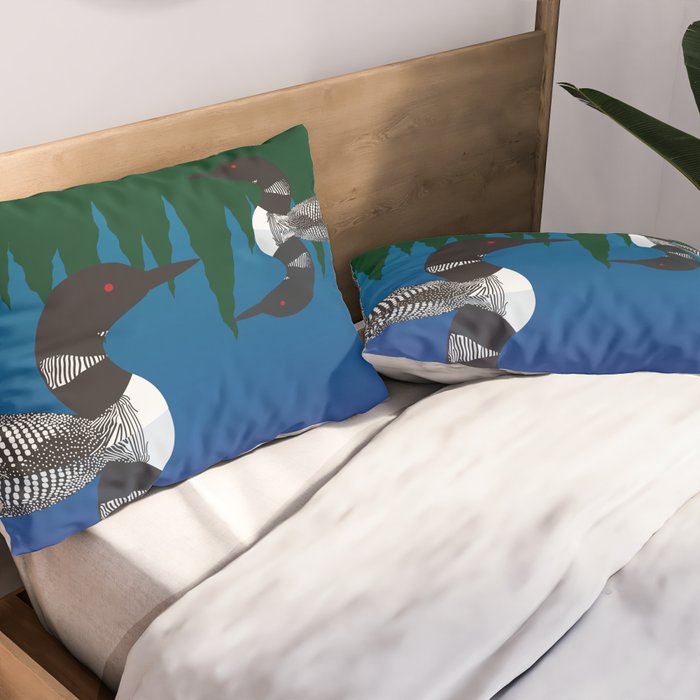 Loons in a Woodland Lake Pillow Sham Gallery Image 2