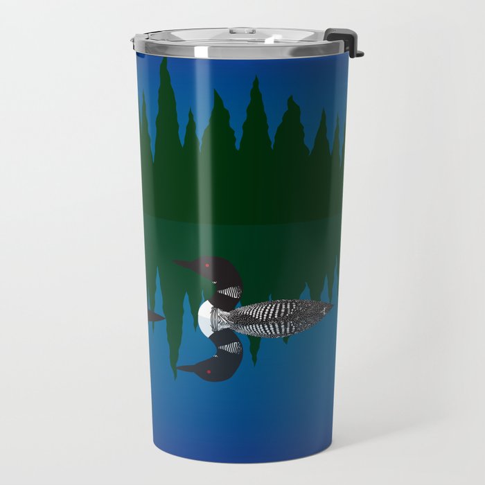 Loons in a Woodland Lake Travel Mug Gallery Image 2