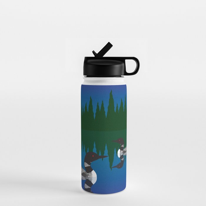Loons in a Woodland Lake Water Bottle Gallery Image 1