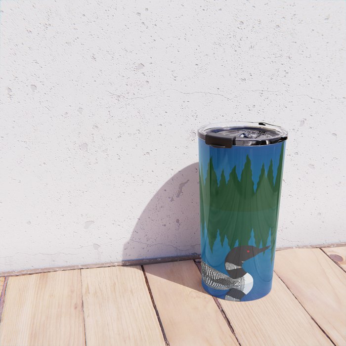 Loons in a Woodland Lake Travel Mug Gallery Image 4