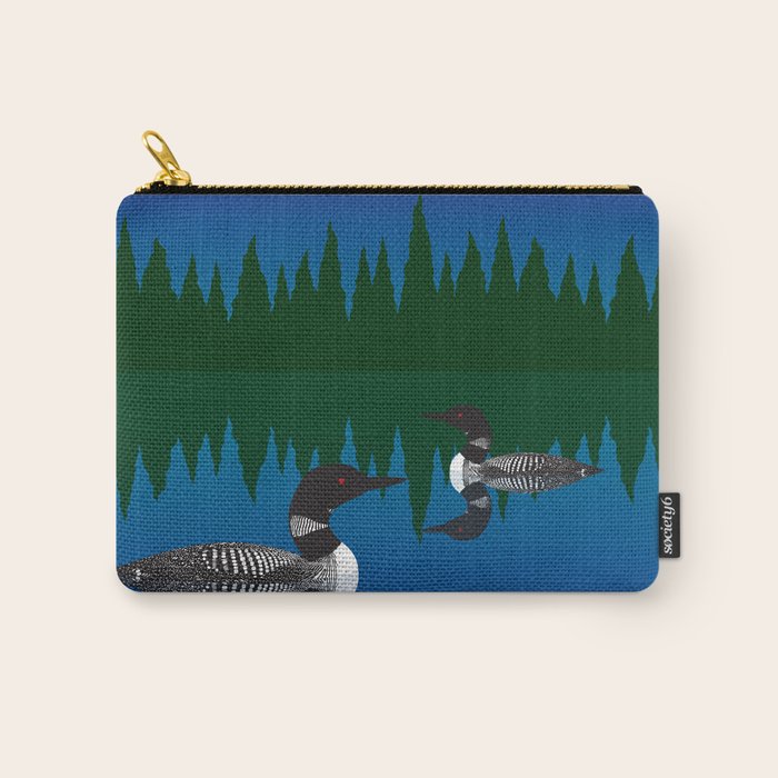 Loons in a Woodland Lake Carry All Pouch Gallery Image 1