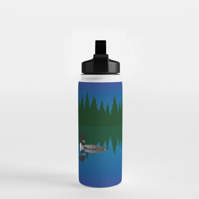 Loons in a Woodland Lake Water Bottle Gallery Image 2