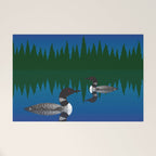 Loons in a Woodland Lake Welcome Mat Gallery Image 1