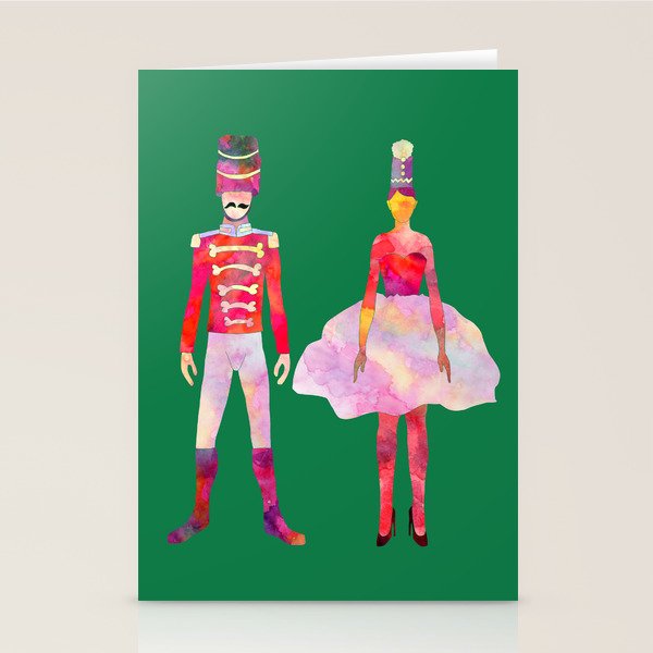 Nutcracker Ballet - Candy Cane Green Stationery Card Gallery Image 2