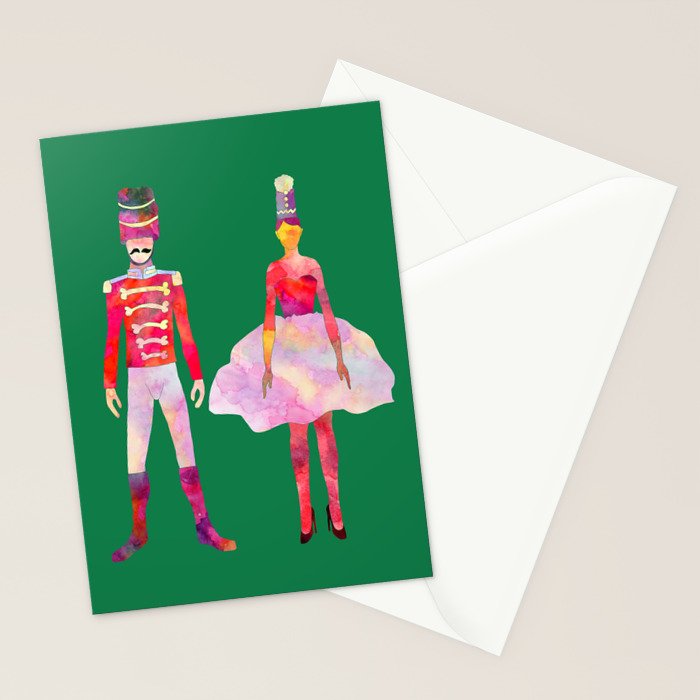 Nutcracker Ballet - Candy Cane Green Stationery Card Gallery Image 2