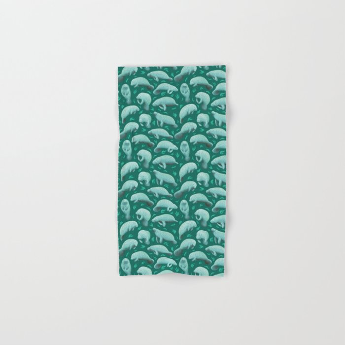 manatees (teal) Bath Towel Gallery Image 1