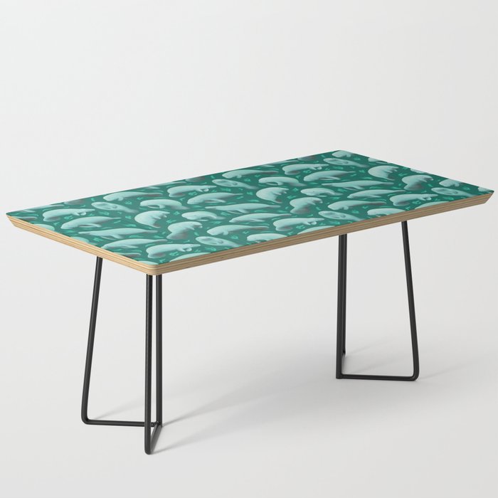 manatees (teal) Coffee Table Gallery Image 1