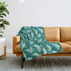 manatees (teal) Throw Blanket Gallery Image 1