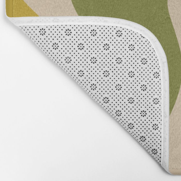 Liquid Swirl Retro Abstract Pattern in Mid Mod Colours on Beige Bath Mat Gallery Image 2
