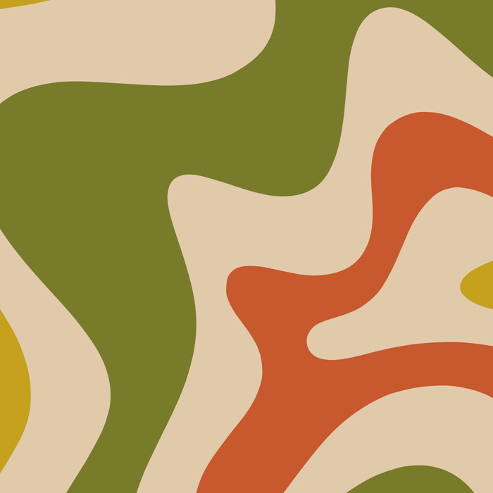 Liquid Swirl Retro Abstract Pattern in Mid Mod Colours on Beige Coffee Mug Gallery Image 2