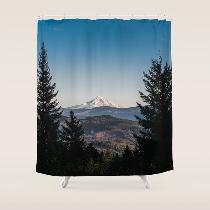 PNW Mount Hood Adventure III Shower Curtain Gallery Image 1