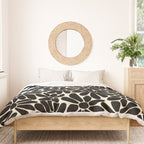 Black and White Retro Floral Art Print  Duvet Cover Gallery Image 3