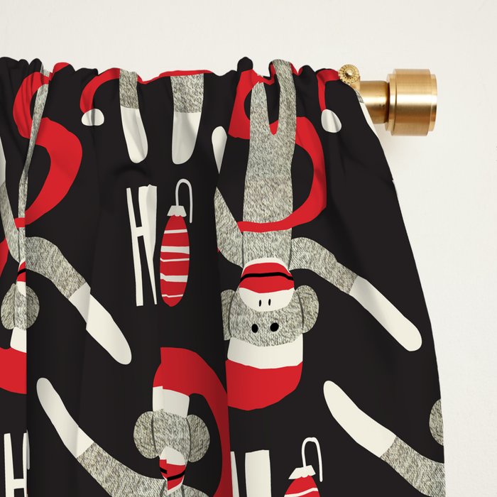 Sock Monkey Santa Window Curtain Gallery Image 2