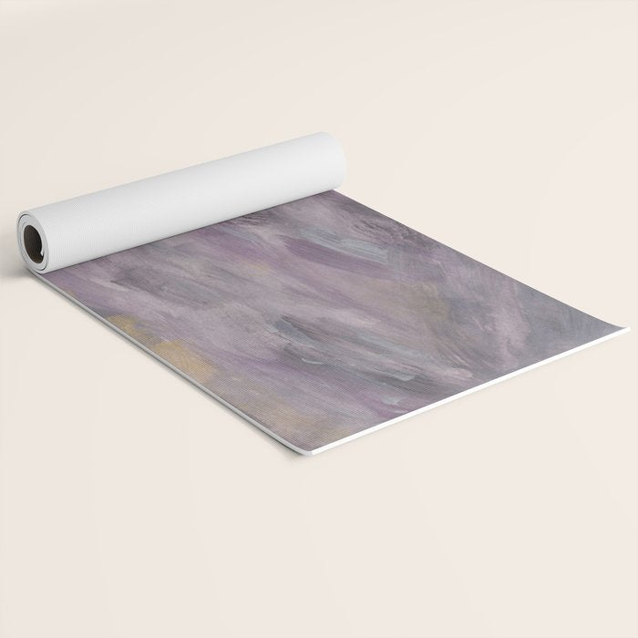 Touching Lavender Black Gold Watercolor Abstract #1 #painting #decor #art #society6 Yoga Mat Gallery Image 2