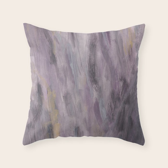 Touching Lavender Black Gold Watercolor Abstract #1 #painting #decor #art #society6 Throw Pillow Gallery Image 6