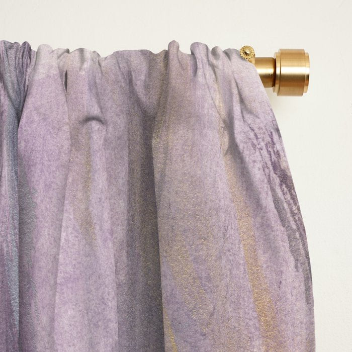 Touching Lavender Black Gold Watercolor Abstract #1 #painting #decor #art #society6 Window Curtain Gallery Image 2