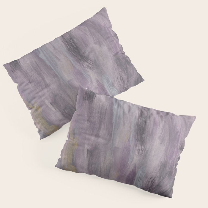 Touching Lavender Black Gold Watercolor Abstract #1 #painting #decor #art #society6 Pillow Sham Gallery Image 3