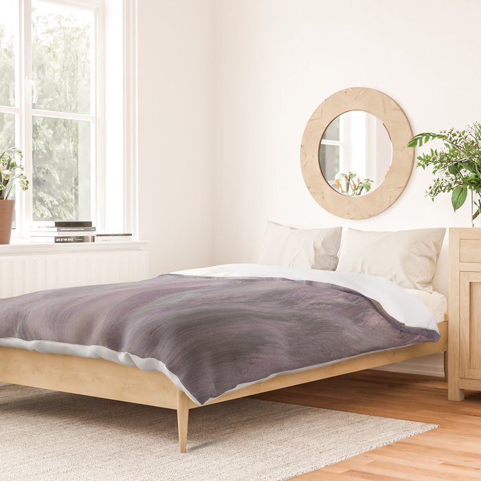 Touching Lavender Black Gold Watercolor Abstract #1 #painting #decor #art #society6 Duvet Cover Gallery Image 2