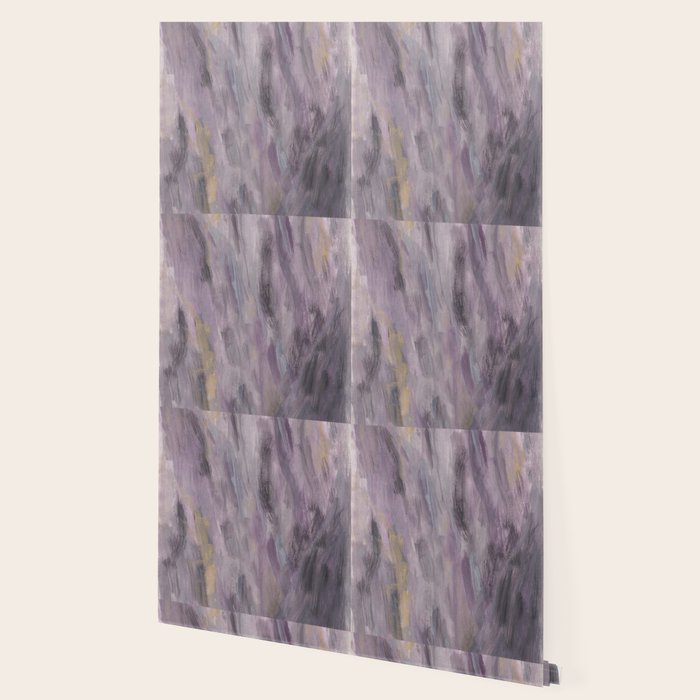 Touching Lavender Black Gold Watercolor Abstract #1 #painting #decor #art #society6 Wallpaper Gallery Image 2