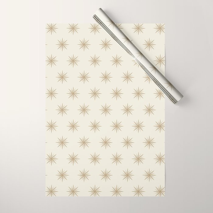 Starburst Retro 3 - Gold  Wrapping Paper Gallery Image 1