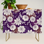 Dahlia Flowers Pattern - Purple and Yellow Credenza Gallery Image 1