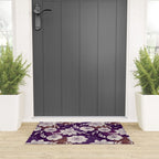 Dahlia Flowers Pattern - Purple and Yellow Welcome Mat Gallery Image 3