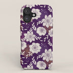Dahlia Flowers Pattern - Purple and Yellow iPhone Case Gallery Image 1