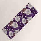Dahlia Flowers Pattern - Purple and Yellow Yoga Mat Gallery Image 1