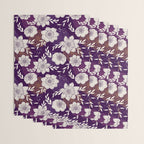 Dahlia Flowers Pattern - Purple and Yellow Wrapping Paper Gallery Image 3