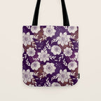 Dahlia Flowers Pattern - Purple and Yellow Tote Bag Gallery Image 1
