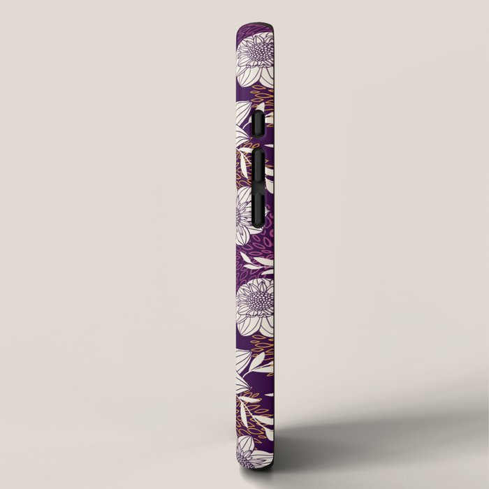 Dahlia Flowers Pattern - Purple and Yellow iPhone Case Gallery Image 2