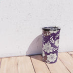 Dahlia Flowers Pattern - Purple and Yellow Travel Mug Gallery Image 4