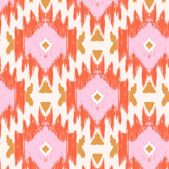 Orange Boho Ikat Pattern Coffee Mug Gallery Image 2