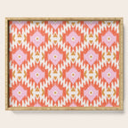 Orange Boho Ikat Pattern Serving Tray Gallery Image 1